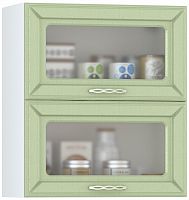 шкаф навесной 600 витрина горизонтальный 2 двери кухня маргарита фисташка структурная, двери открываются вверх в Нижневартовске