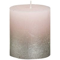 свеча большая розовая с серебром rustic, 80х68 мм в Нижневартовске