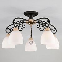потолочная люстра eurosvet arabella 70087/5 черный/золото в Нижневартовске