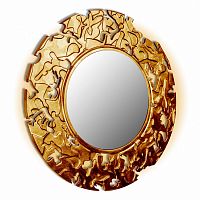 зеркало золотое круглое диаметр 90 см с декором камуфляж camouflage в Нижневартовске
