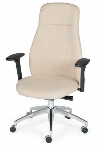 кресло компьютерное мальта хром крестовина / черные подлокотники / бежевая ткань в Нижневартовске