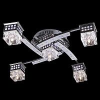 потолочная люстра eurosvet 4939/5 хром/синий+красный+фиолетовый в Нижневартовске