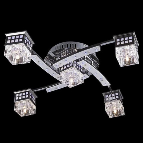 потолочная люстра eurosvet 4939/5 хром/синий+красный+фиолетовый в Нижневартовске