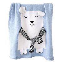 плед мишка 60*120 св.голубой+белый в Нижневартовске