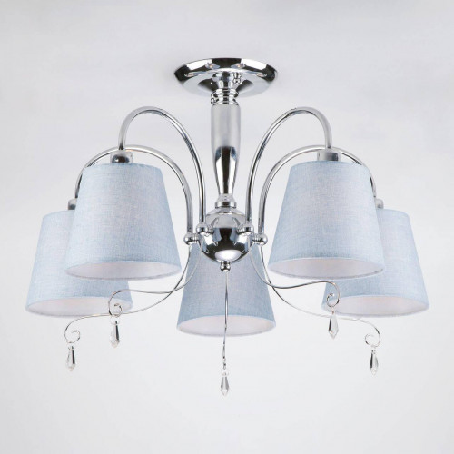 потолочная люстра eurosvet dalila 70096/5 хром голубая в Нижневартовске