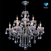 подвесная люстра eurosvet 3015/12 хром/лазурный хрусталь strotskis в Нижневартовске