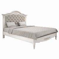 кровать двуспальная с каретной стяжкой 180х200 молочная aletan в Нижневартовске