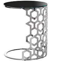 стол приставной silver circle 50x50х60 черный, серебро в Нижневартовске