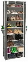 этажерка для обуви artmoon "carrie", с нетканым чехлом, 9 полок, цвет: серый в Нижневартовске