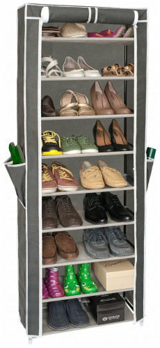 этажерка для обуви artmoon "carrie", с нетканым чехлом, 9 полок, цвет: серый в Нижневартовске
