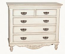 комод на пять ящиков марсель молочно-белый с узором с состариванием в Нижневартовске