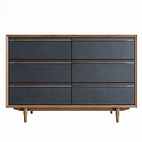 комод bruni black с шестью ящиками черный в Нижневартовске