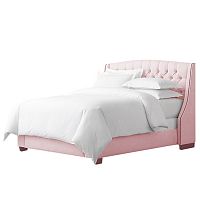 кровать двуспальная 160х200 пыльная роза из велюра hugo в Нижневартовске