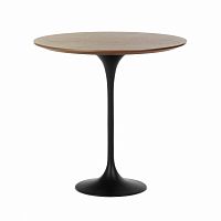 стол кофейный tulip с деревянной столешницей высота 52 черный в Нижневартовске