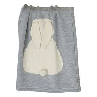 плед зайка 60*120 св.серый меланж+суровый в Нижневартовске