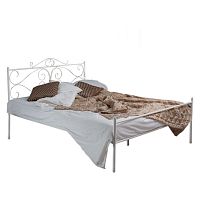 кованая двуспальная кровать 180х200 с одной спинкой белая валенсия в Нижневартовске