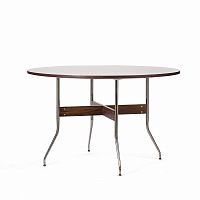 стол обеденный wellington круглый хром, коричневый в Нижневартовске