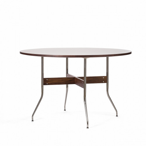 стол обеденный wellington круглый хром, коричневый в Нижневартовске