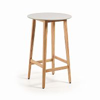 giorgia стол ø70 натуральный эвкалипт, серый полицемент от la forma (ex julia grup) в Нижневартовске