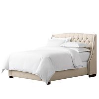 кровать подростковая с каретной стяжкой 140х200 бежевая hugo в Нижневартовске