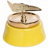 ваза керамическая с крышкой желтая 21*16см в Нижневартовске