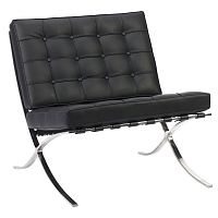кресло barcelona chair экокожа черное в Нижневартовске