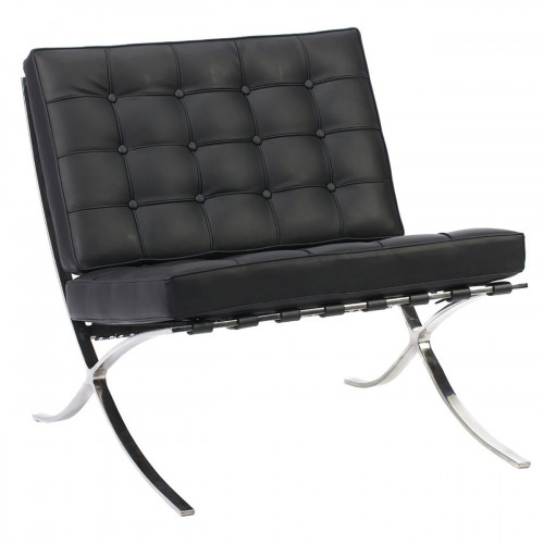 кресло barcelona chair экокожа черное в Нижневартовске