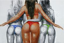 картина маслом трио на пляже в Нижневартовске