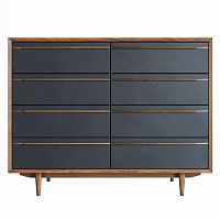 комод bruni black на восемь ящиков черный в Нижневартовске