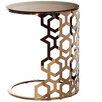 стол приставной gold circle 50x50х60 коричневый, золотой в Нижневартовске