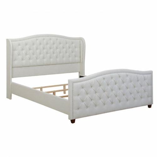 кровать двуспальная 160х200 белая из велюра marcella в Нижневартовске