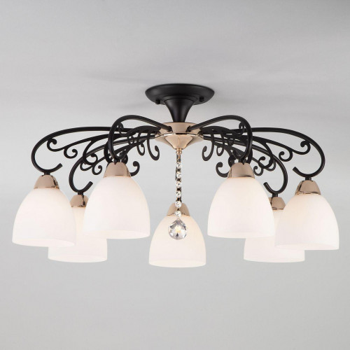 потолочная люстра eurosvet arabella 70087/7 черный/золото в Нижневартовске