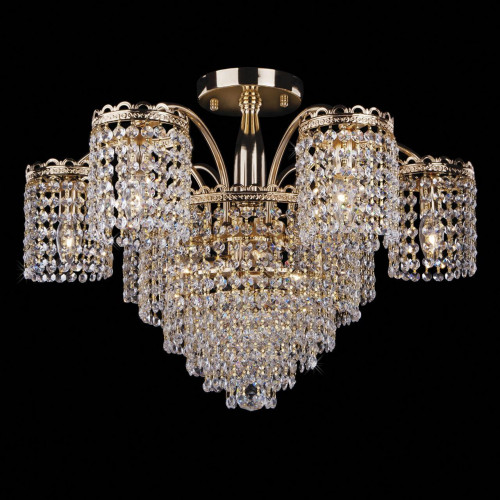 потолочная люстра eurosvet 3648/9 золото/прозрачный хрусталь strotskis в Нижневартовске