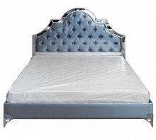 кровать двуспальная 180х200 голубая из велюра с зеркальными вставками dilam в Нижневартовске