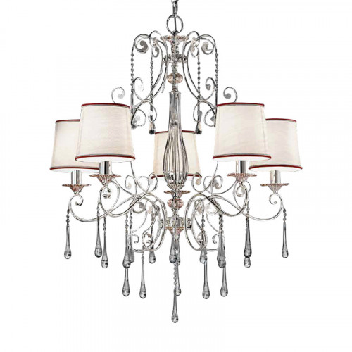 люстра 7061/5 v2716 от mm lampadari серебряная/кремовая в Нижневартовске