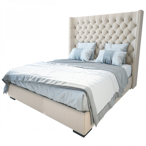 кровать большая 200х200 jackie king бежевая в Нижневартовске