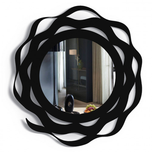 зеркало круглое черное в волнистой раме splash в Нижневартовске