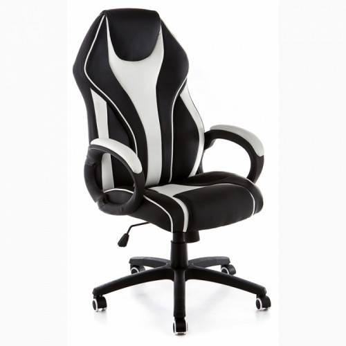 кресло компьютерное danser черное-белое в Нижневартовске