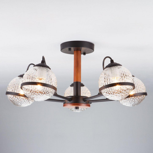 потолочная люстра eurosvet livia 70081/5 черный в Нижневартовске