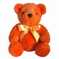 игрушка медвежонок с бантом (оранжевый) натуральный мех бобра в Нижневартовске