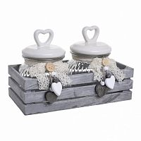 банка love с крышкой, набор 2 шт. на подставке серого цвета в Нижневартовске