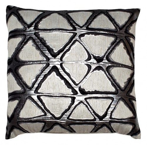 подушка квадратная серая с узором, жаккард 45х45 см в Нижневартовске