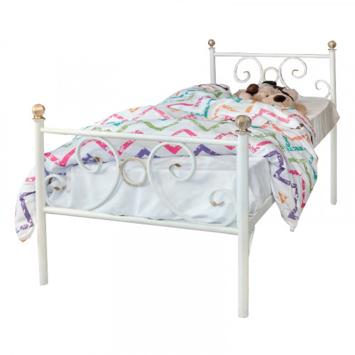 кованая кровать детская 80х190 белая кэтти в Нижневартовске
