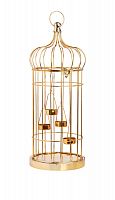 подсвечник-фонарь золотой на 4 свечи клетка shabby, 58 см в Нижневартовске
