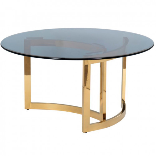 стол журнальный темное стекло, золото d90*45см в Нижневартовске