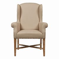 кресло мягкое с ушами french wing chair бежевое в Нижневартовске