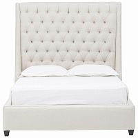 кровать двуспальная 160х200 с каретной стяжкой бежевая ada в Нижневартовске