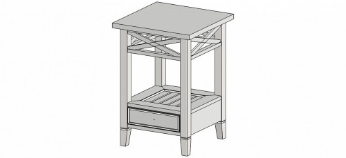 тумбочка прикроватная бретань с состариванием белая в Нижневартовске
