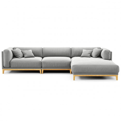 диван case угловой серый на светлых ножках в Нижневартовске