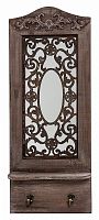 зеркало настенное с полкой и крючками прямоугольное коричневое авиньон в Нижневартовске